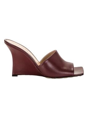 Bottega Veneta Burgundy Leather Wedge Mule